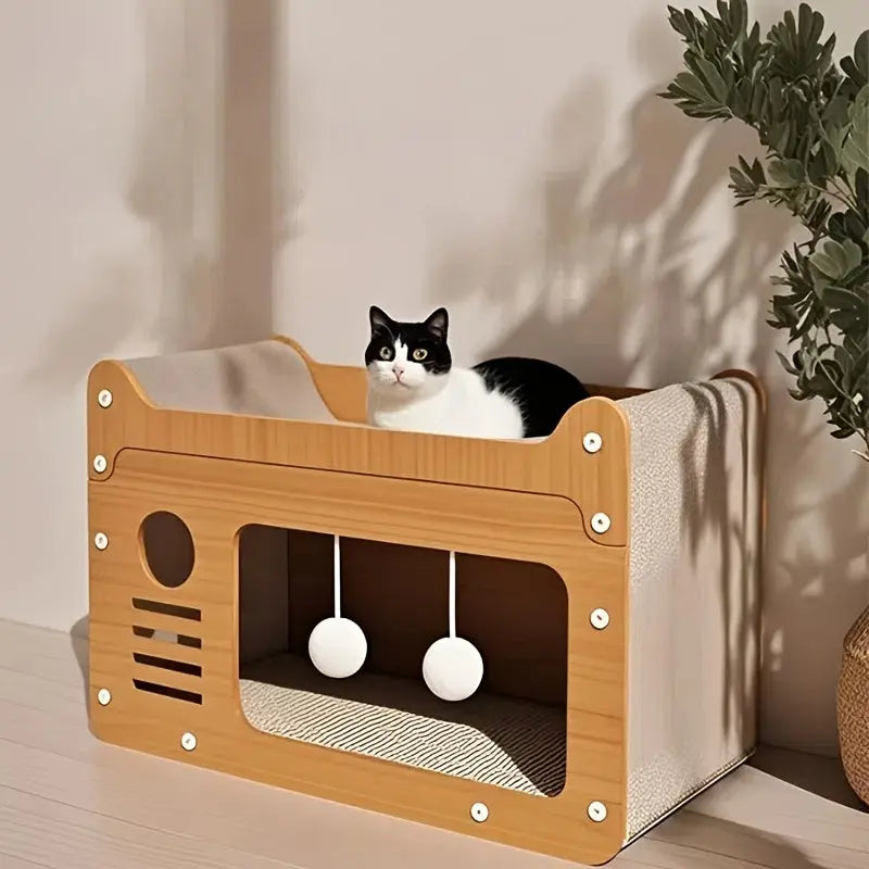 2-in-1 Wall Cat Bed and Scratching Post TM