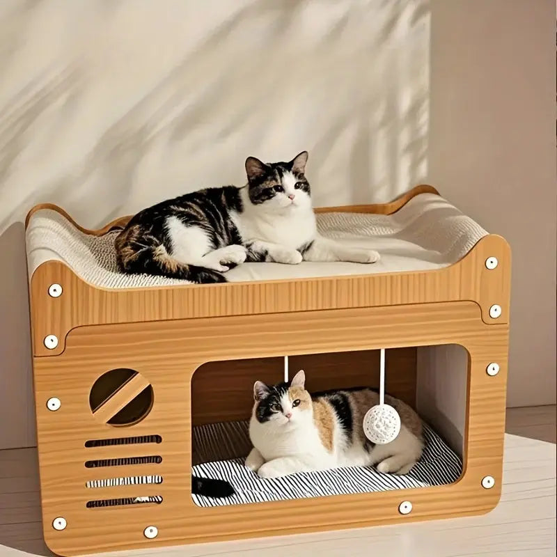 2-in-1 Wall Cat Bed and Scratching Post TM