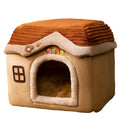 NNEOBA Foldable Soft Pet House And Bed Detachable Cave-Style Nest Brown NNEOBA