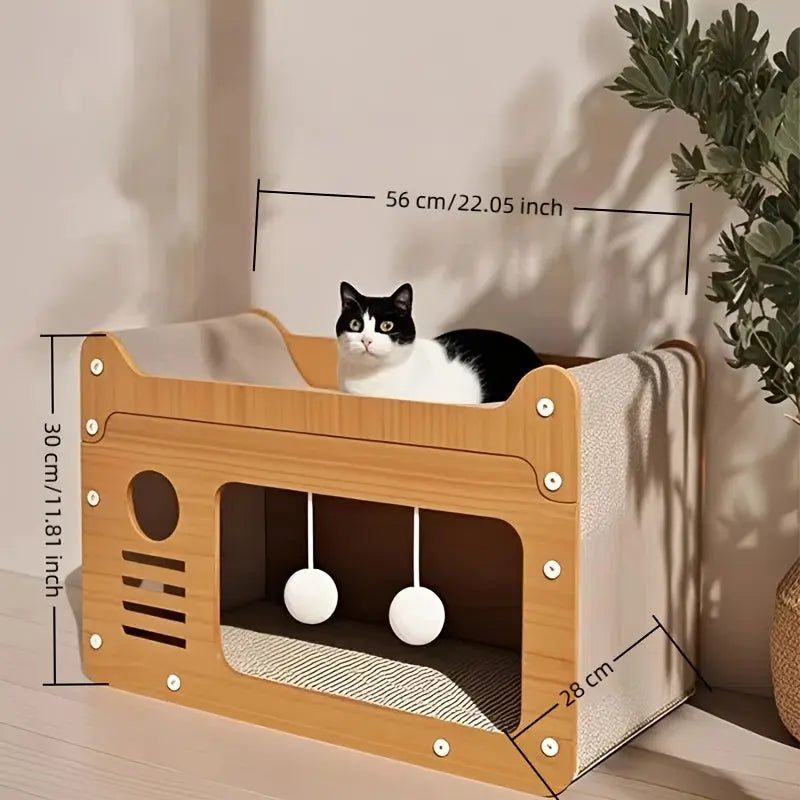 2-in-1 Wall Cat Bed and Scratching Post TM