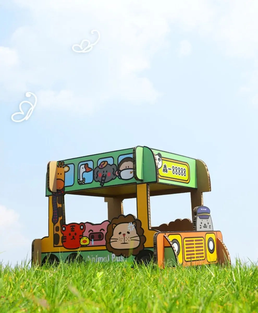 Animal Bus Scratching Board Tiny Pet