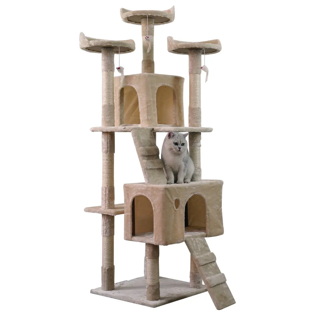 170cm Cat Tree Scratching Post - Beige NNEDPE