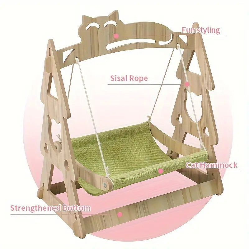 Cat Hammock Tree with Scratching Rope Lounger Bed TM
