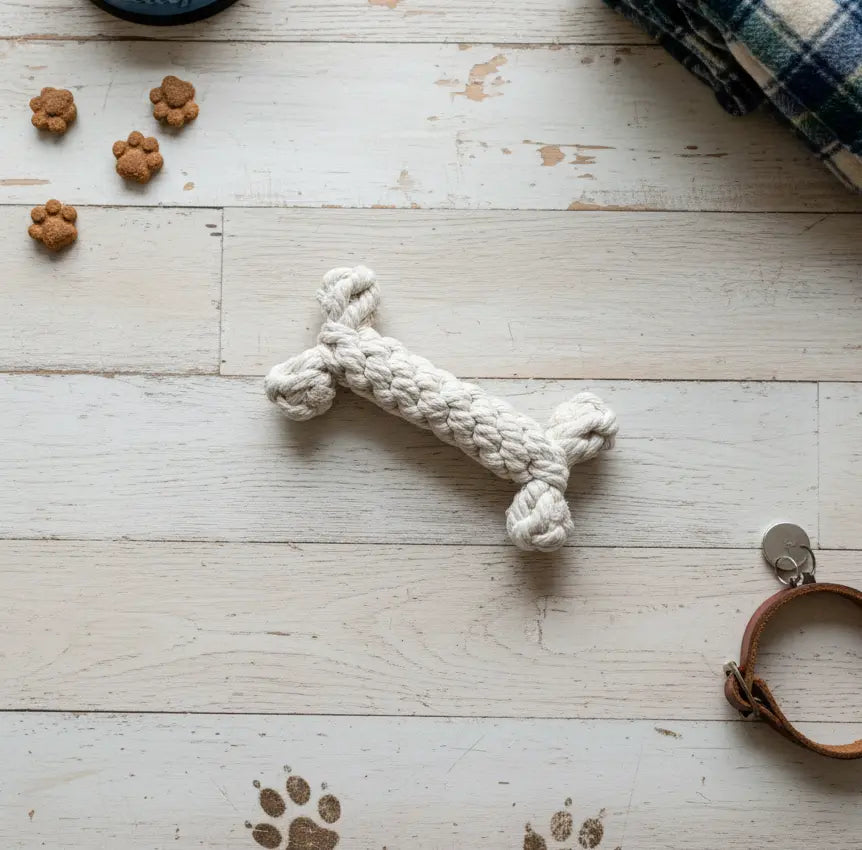 The Little Love White Rope Bone Toy Monli