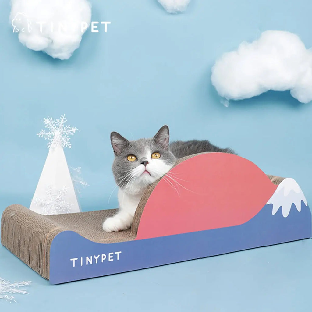 Under Mount Fuji Blue Cat Scratching Board Tiny Pet