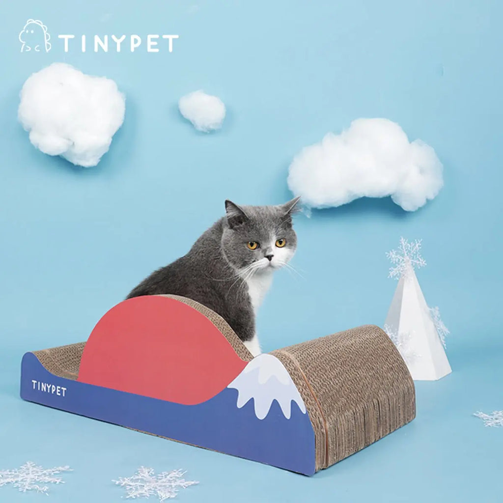 Under Mount Fuji Blue Cat Scratching Board Tiny Pet